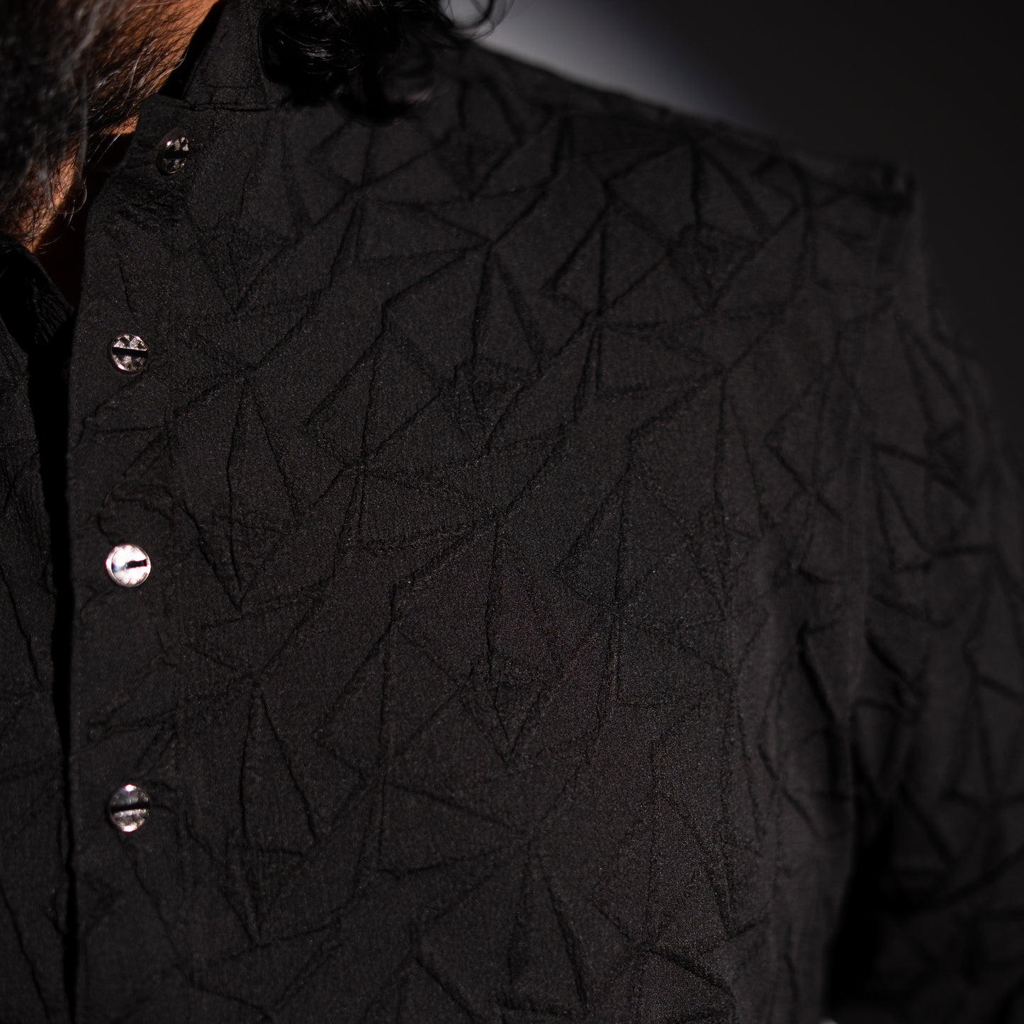 Black Textured Popcorn Panjabi - Elegance Edition