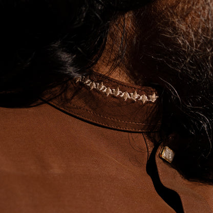 Brown Embroidery Luxury Panjabi - Sultan