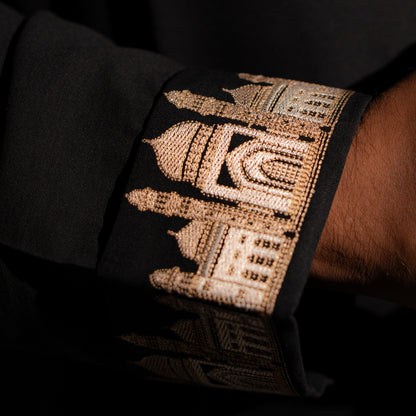Black Embroidery Luxury Panjabi - Sultan