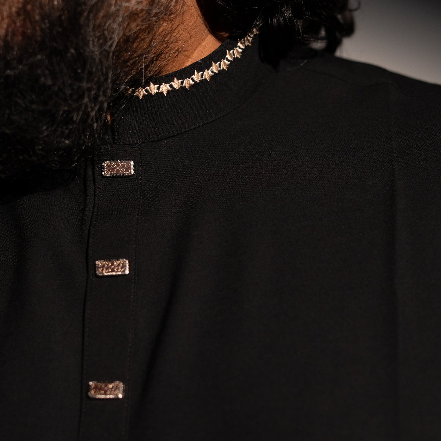 Black Embroidery Luxury Panjabi - Sultan