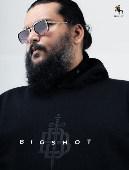 Big Size Hoodie (D4) - Black