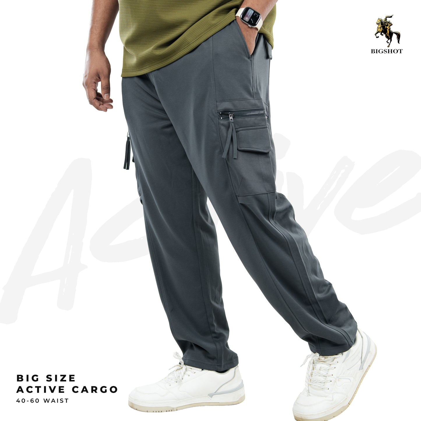 BIGSHOT Active Cargo Pants - Grey Ash