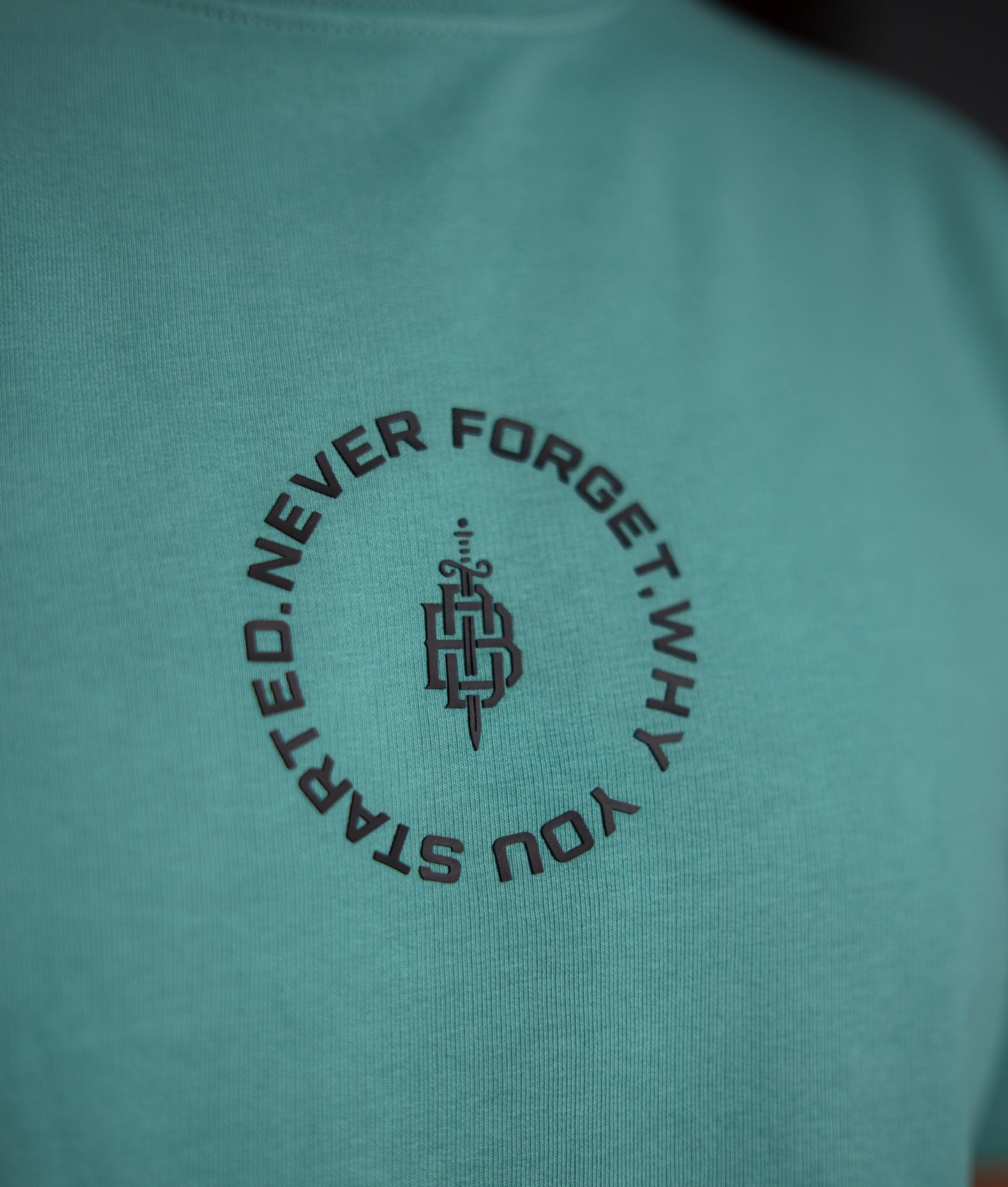 Big Size Drop Shoulder - Teal Green Cirle Logo