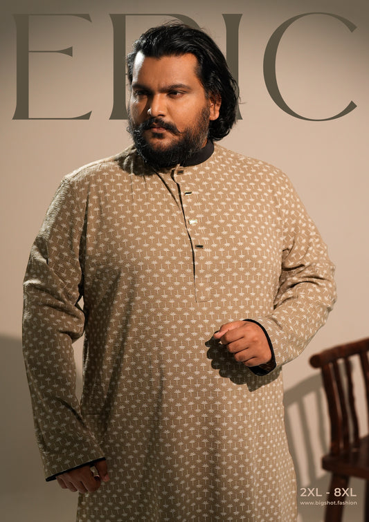 Cream Diamond Popcorn Panjabi - Epic Edition