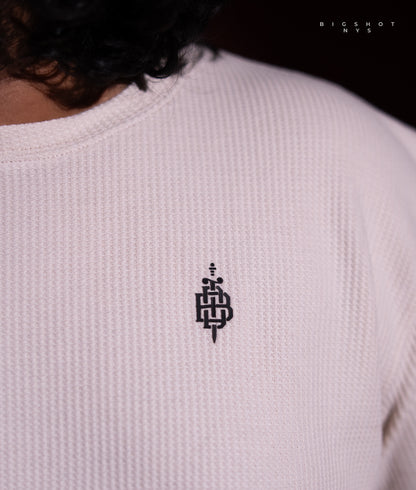 Big Size Drop Shoulder - Cream Chest Logo