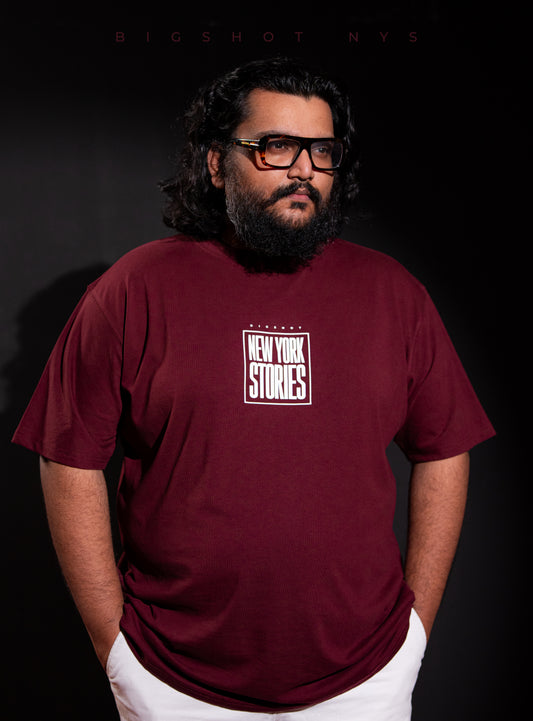 Big Size Drop Shoulder - Maroon New York Stories