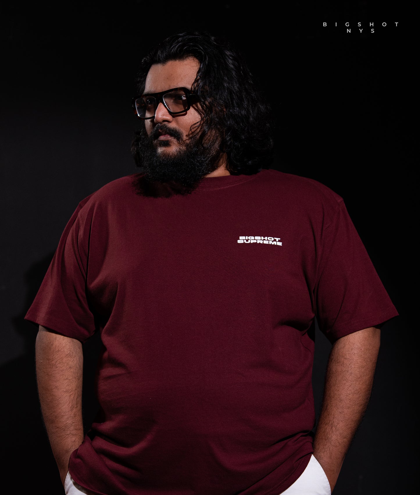 Big Size Drop Shoulder - Maroon BIGSHOT Supreme