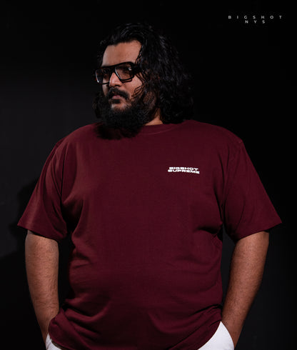Big Size Drop Shoulder - Maroon BIGSHOT Supreme