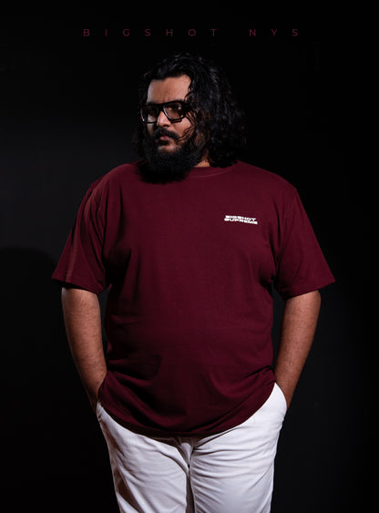 Big Size Drop Shoulder - Maroon BIGSHOT Supreme
