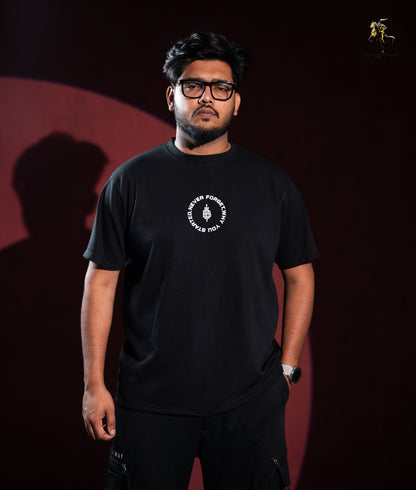 Big Size Drop Shoulder - Black Circle Logo