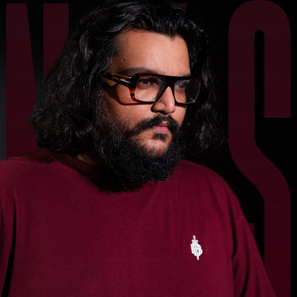 Big Size Drop Shoulder - Maroon Chest Logo