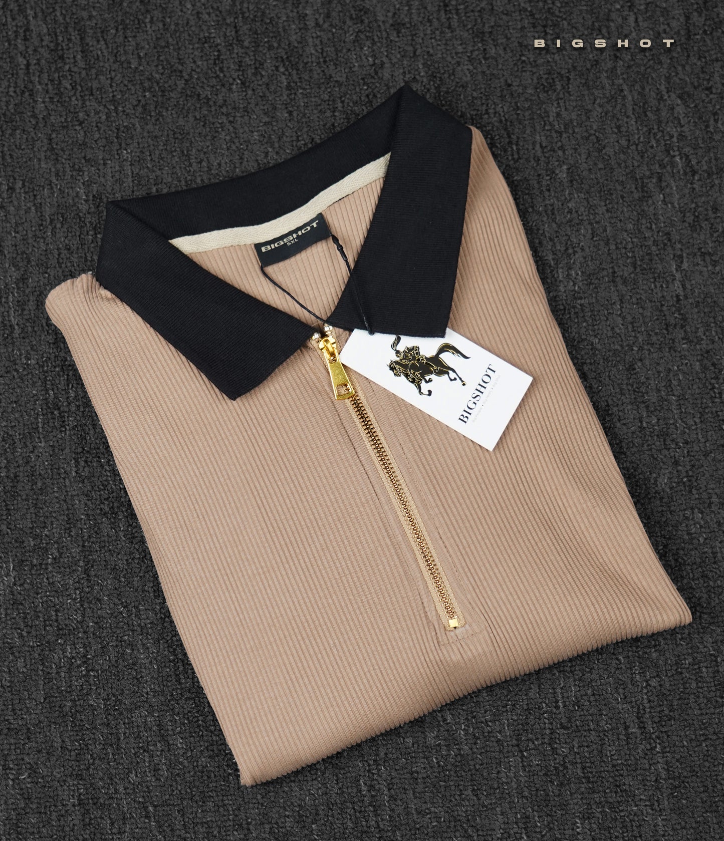 Luxury Old Money Polo - Black Beige