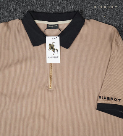 Luxury Old Money Polo - Black Beige