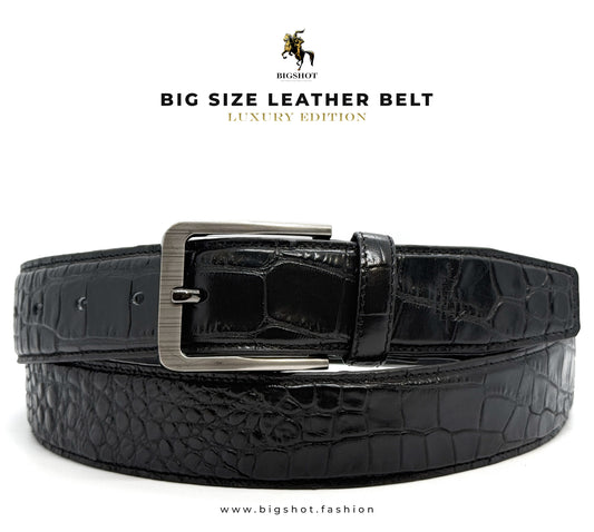 Leather Belt - Black Medium Texture