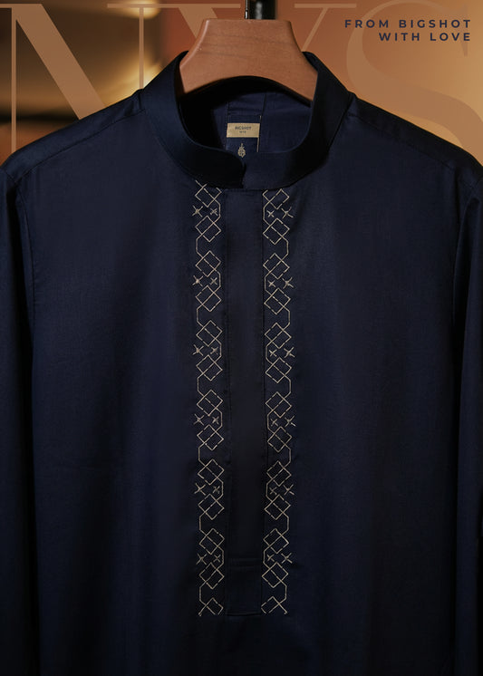 Navy Embroidered Luxury Panjabi - NYS Edition