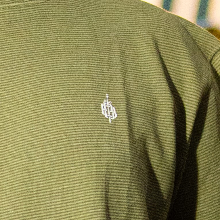 Big Size Elite Drop Shoulder - Olive Chest Logo