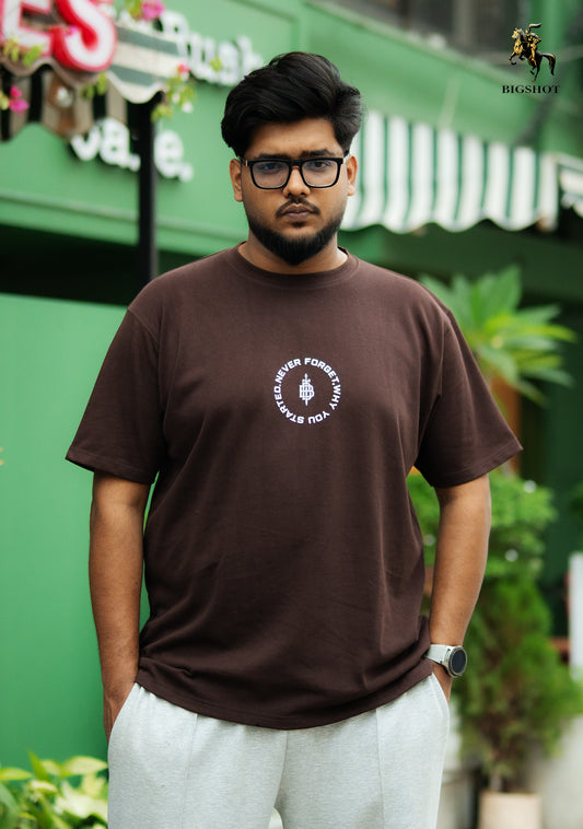 Big Size Elite Drop Shoulder - Brown Circle Logo