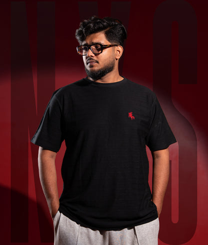 Big Size Luxury Tees -  Black Chest Logo