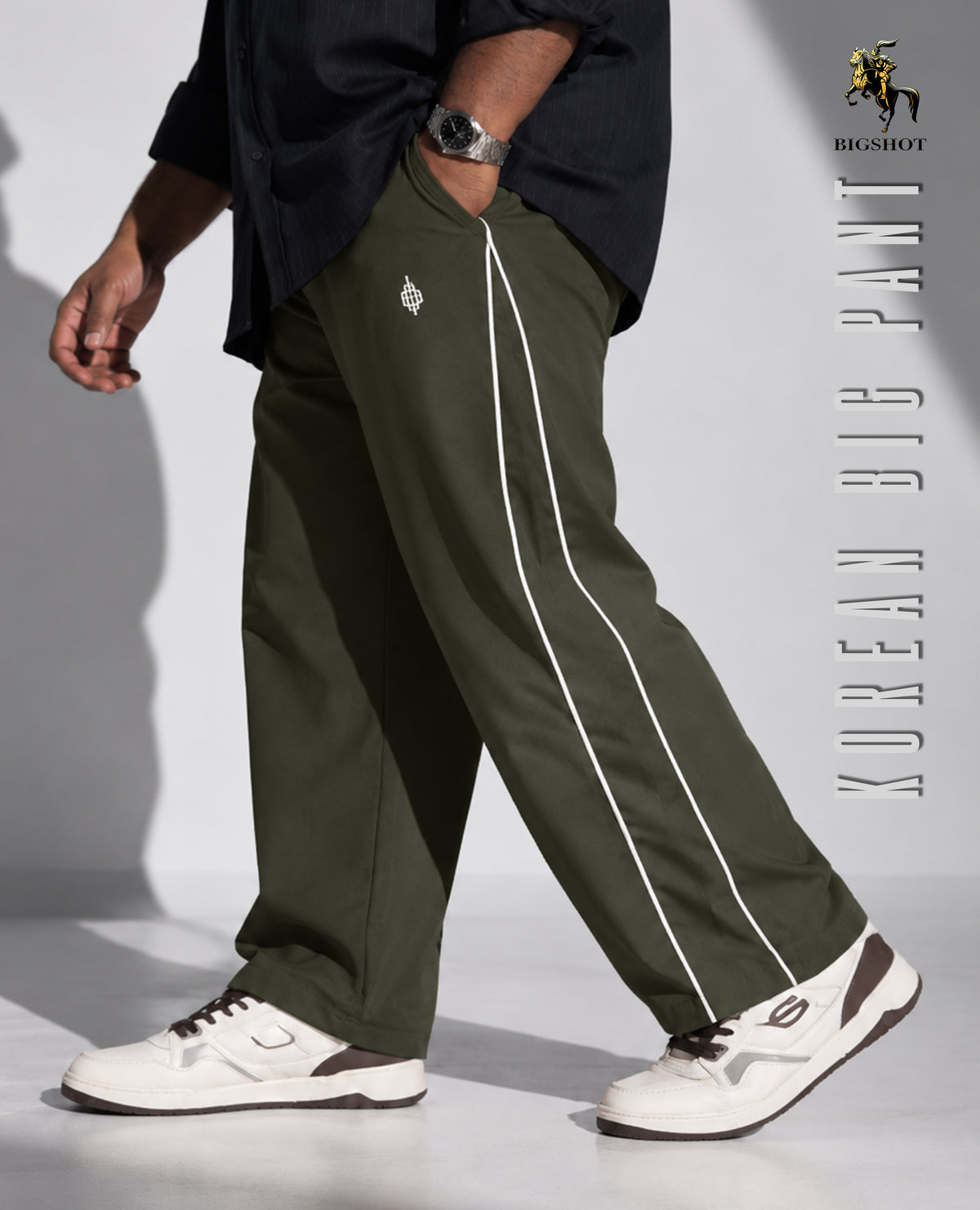 Bigshot Korean Baggy Pant - Olive