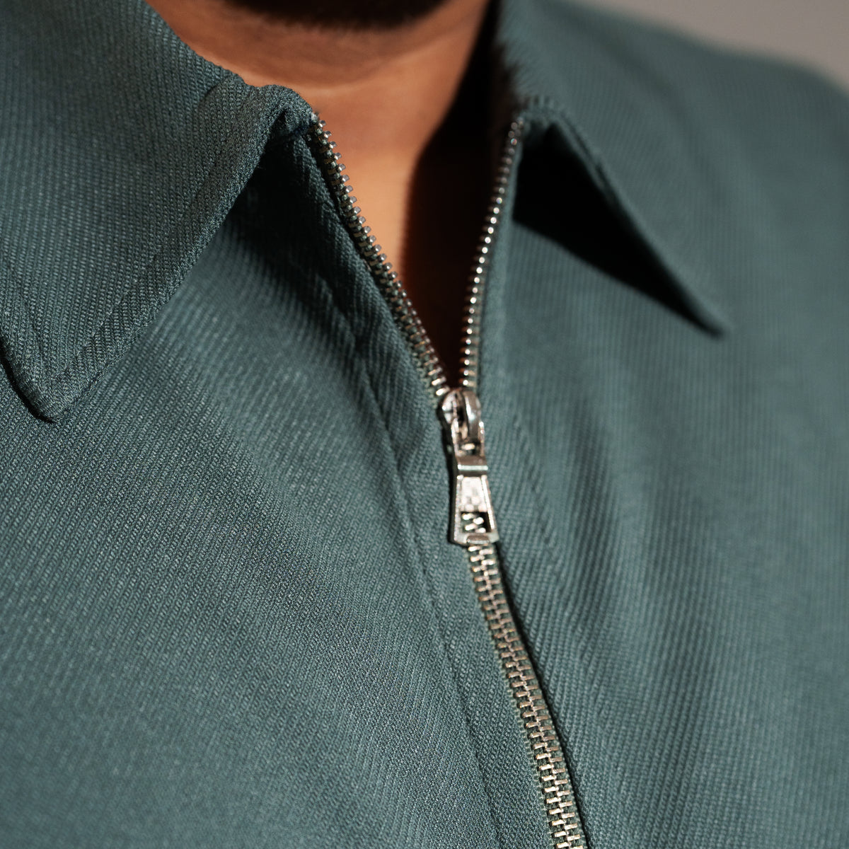 Half Sleeve Zipper Shirt - Washed Olive