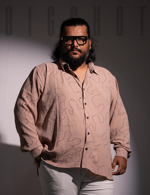 Beige Aesthetic Full Sleeve Shirt
