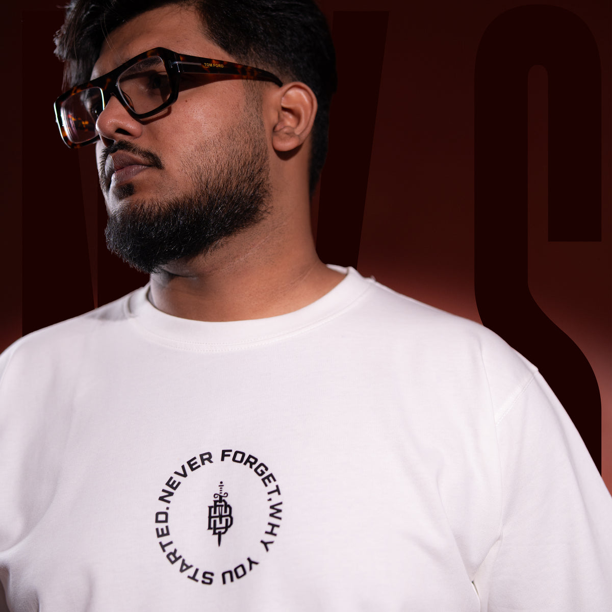 Big Size Drop Shoulder - White Cirle Logo