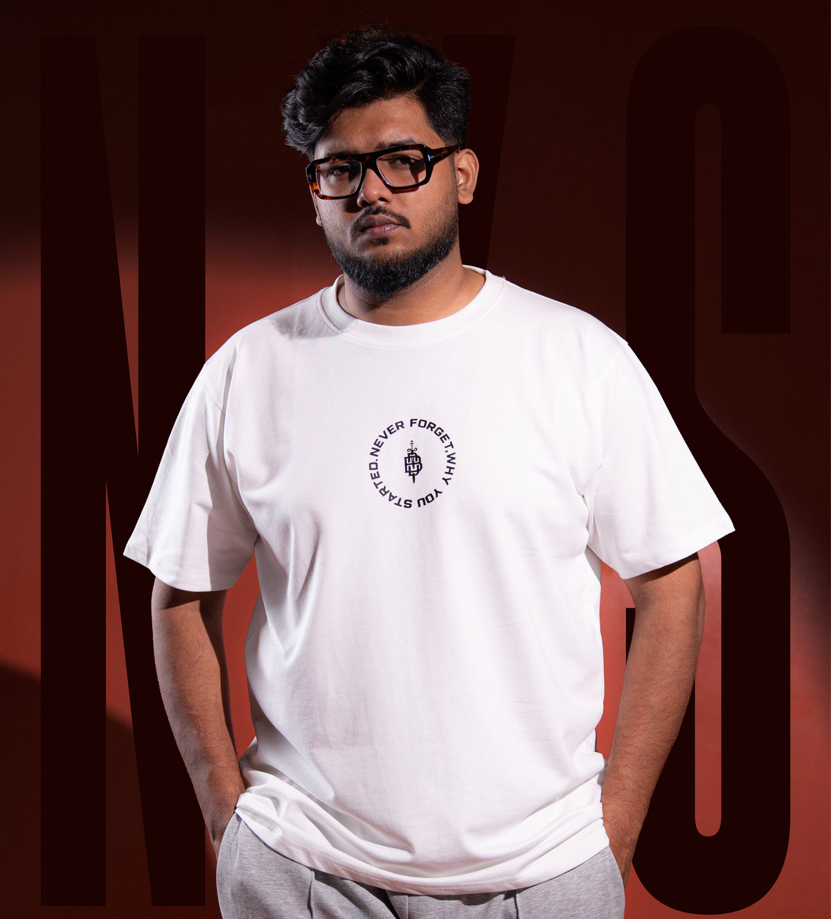 Big Size Drop Shoulder - White Cirle Logo