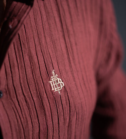 Luxury Brick Line Pattern Full Sleeve Shirt