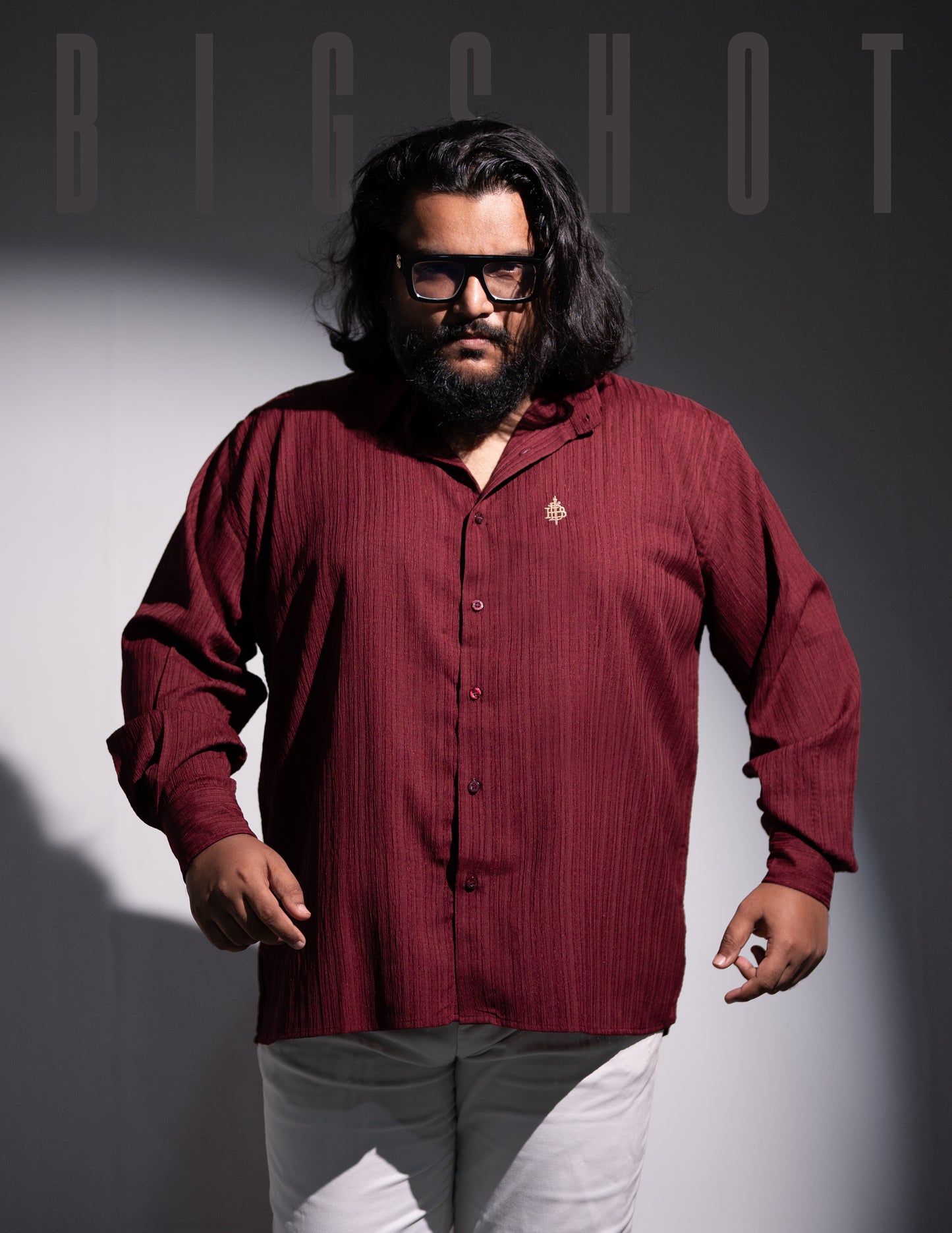 Luxury Maroon Crab Pattern Full Sleeve Shirt