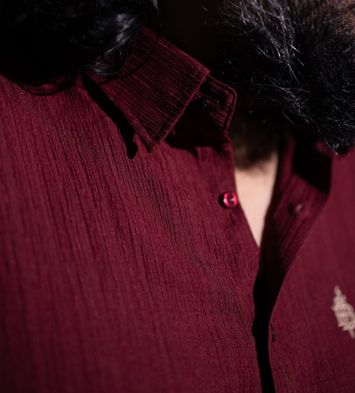 Luxury Maroon Crab Pattern Full Sleeve Shirt