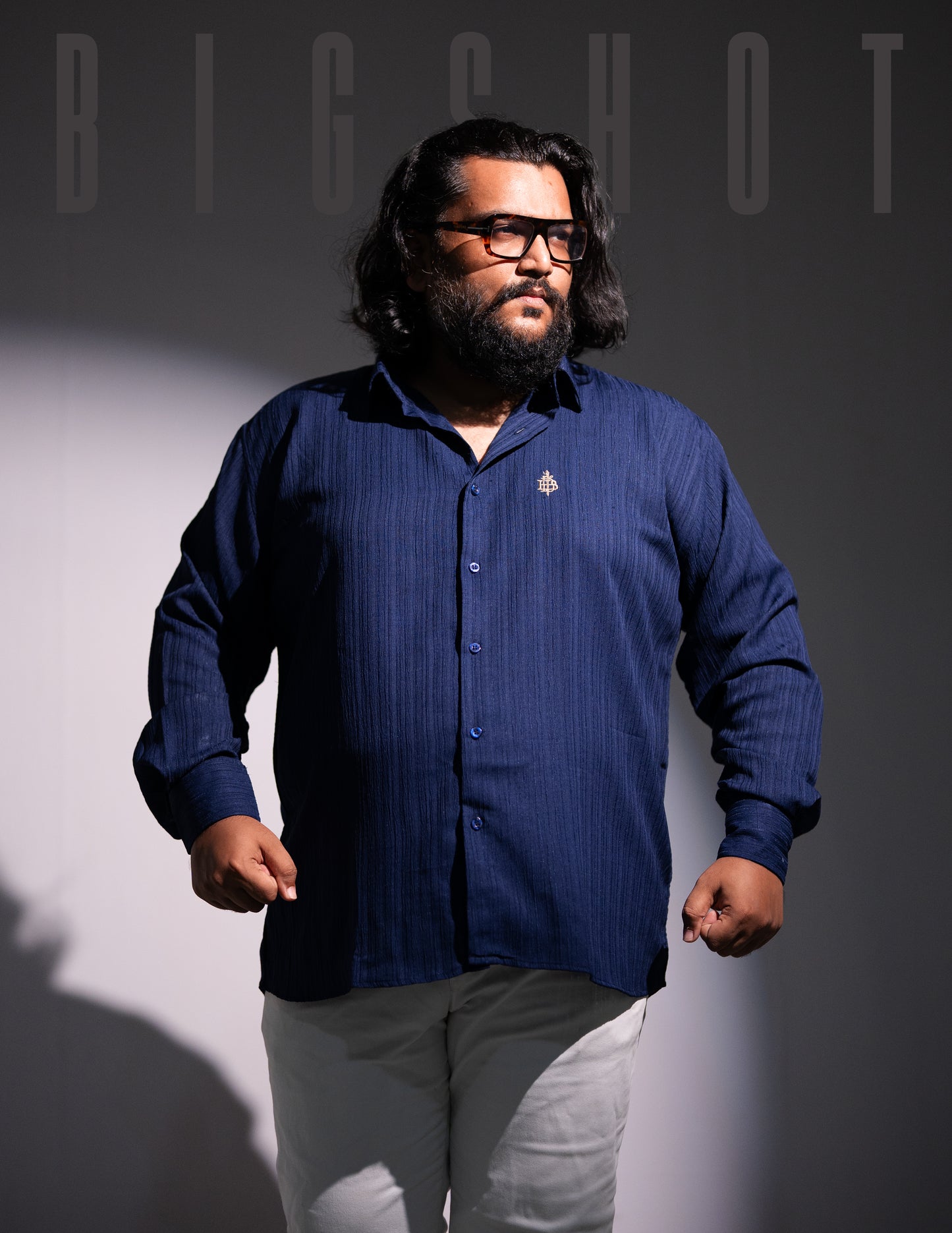Luxury Navy Crab Pattern Full Sleeve Shirt